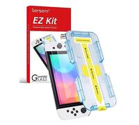 BERSEM Lot de 2 Protection Écran en Verre Trempé pour Nintendo Switch OLED 7 Pouces 2021, Kit D'alignement Automatique, Dureté 9H, HD Ultimate, Ultra Résistant, Sans Bulles D'air