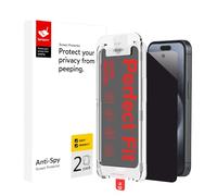 BERSEM Lot de 2 Verre Trempé Anti Espion pour iPhone 15 Pro Max 6,7 Pouces, Film Protection Écran, Équipé d'un Outil d'Alignement, Dureté 9H, Sans Bulles, Confidentialité Protection