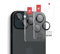 BERSEM Protection Objectif Caméra pour iPhone 15 / iPhone 15 Plus, Plateau d'Installation Facile, Protecteur pour Lentille Individuel, Verre Trempé 9H, Anti-Rayures, Ultra HD-Lot de 2(NOIR)