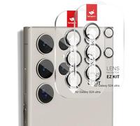 BERSEM Protection Objectif Caméra pour Samsung Galaxy S24 Ultra/S23 Ultra, Amélioration de la Transparence AR, Installation Facile, Verre Trempé 9H, Résistant aux Chocs, Ultra HD-Lot de 2(ARGENT)