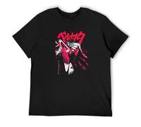 Berserk Bloody Guts Under Japanese Characters Men's T-Shirt Unisex Black Cotton Print Tee Shirts 3XL