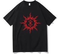 Berserk Guts The Blackwordman T-Shirts Berserk Pullover Guts Guts The Blackwordman Japanese Manga Berserk Print Casual Loose Top Tee Jumper Manches Courtes(Medium)