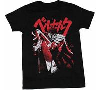 Berserk Mens T-Shirt - Bloody Guts Under Japanese Characters Black S