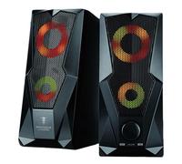 BERSERKER Haut-parleurs Gaming 2.0 Illuminés, 6W RMS, Connexion Jack 3.5mm/BT/USB, Noir