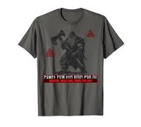 Berserker Wotan Odin Germains Futhark Runes Vikings Fonte T-Shirt