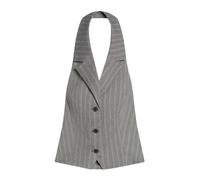 Bershka Gilet de costume pierre / blanc, Taille 40