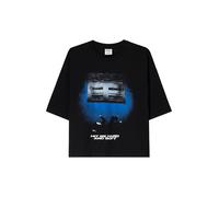 Bershka T-shirt 'BILLIE EILISH HIT ME' bleu / noir / blanc, Taille S