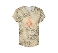 Bershka T-shirt écru / brun foncé / abricot / mandarine, Taille L