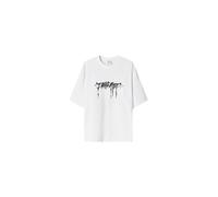 Bershka T-Shirt 'RACING CARS' bleu clair / noir / blanc, Taille M