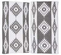 Bersuse 100% Coton - Tulum Serviette Turque - Drap de Bain, Serviette de Plage - Fouta Peshtemal, Conception de Tribus Ethniques - Double Couche, Oeko-TEX - 95x175 cm, Noir