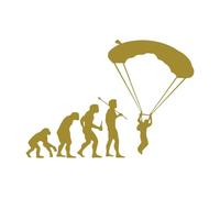 BERTDCX Accessoire Automatique Autocollant De Voiture D'évolution De Parachutisme, Autocollant Imperméable De Conception D'histoire Humaine(Gold,30x21cm)