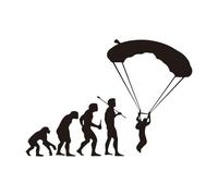 BERTDCX Accessoire Automatique Autocollant De Voiture D'évolution De Parachutisme, Autocollant Imperméable De Conception D'histoire Humaine(Black,15x10.5cm)