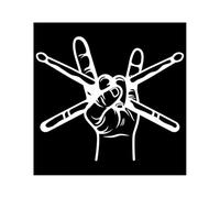 BERTDCX Accessoire Automatique Autocollant De Voiture en Vinyle De Batteur Vibrant, Étanche, Résistant Aux Chocs, pour Fenêtre De Votre Ordinateur Portable(Wit,15cm)