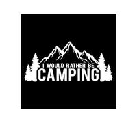 BERTDCX Accessoire Automatique Autocollant Je Préfère Être Camping Car, Accessoires Extérieurs Automobiles Motos(Wit,30CM X 13.6CM)