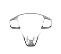 BERTGDA Couvercle panneau volant, Convient for Ford, Fiesta MK8 2017-2021 Focus MK4 2019-2023 Autocollants de protection de volant(Chrome Silver)