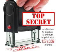 Bertiveny Tampons auto-encreurs Top Secret en caoutchouc pour intimité, timbres confidentiels, sceau de détective Top Secret rouge pour scrapbooking, art, artisanat, loisirs créatifs, calendriers et
