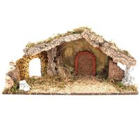 BERTONI-Crèche avec porte et arche en brique - 56 cm