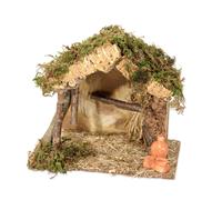 BERTONI-Crèche coloris beige en bois - 10 cm