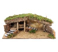 BERTONI-Crèche vide avec grange et escalier Bertoni - 54 x 25 x 21 cm