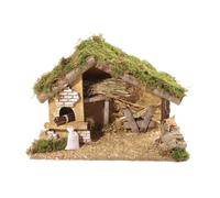BERTONI-Crèche Vide avec Grange et Four Electrique 36x14x26 cm Bois Multicolore