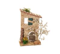 BERTONI-Décor de crèche de Noël façade maison avec arbre Santons Escoffier - 10,5 x 5 x 18 cm