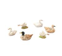 BERTONI-Lot de 6 canards santons coloris blanc - 17 x 6 x 13 cm