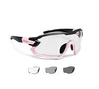 Bertoni Lunettes Cyclisme Vélo Running MTB Ski Mod. Quasar (Noir-Rose/Photochromique)