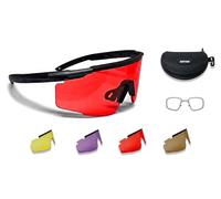 Bertoni Lunettes de Tir Sportif avec 4 Verres Interchangeables de Protection Balistique avec Clip pour Verres Correcteurs - Mod. SH890N SOS