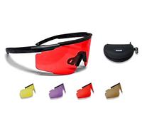 Bertoni Lunettes de Tir Sportif avec 4 Verres Interchangeables de Protection Balistique avec Étui Rigide et Branches Supplémentaires - Mod. SH890N
