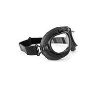 Bertoni Lunettes Moto Aviateur Harley Chopper Vintage Style Mod. AF195 Noir (Verre Transparent)
