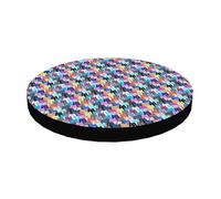 BERTONI Matelas en Mousse pour lit pour Chat Ring 55 cm | Housse imperméable Amovible Design Rond Confortable et Moelleux Portable pour Chats et Petits Chiens (55 cm, Meow)