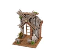 BERTONI-Moulin à Vent Electrique en Pierre 13.5x13.5x20 cm Bois Multicolore