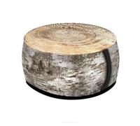 Bertoni Pouf rond pour balcon et jardin - Codura - Résistant aux intempéries - 40 x 20 cm - Pour l'extérieur et l'intérieur - Avec housse amovible - Lavable - Bouleau