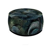 Bertoni Pouf rond pour balcon et jardin - Codura - Résistant aux intempéries - 40 x 20 cm - Pour l'extérieur et l'intérieur - Avec housse amovible - Lavable - Majorque
