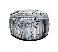 Bertoni Pouf rond pour balcon et jardin - Codura - Résistant aux intempéries - 40 x 20 cm - Pour l'extérieur et l'intérieur - Avec housse amovible - Lavable - Yukon