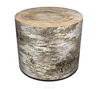 BERTONI Pouf Tabouret Feutre 40 x 40 cm Stable Rond Housse Amovible Lavable Birch