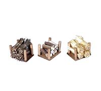 BERTONI-Trois tas de bois, paille et fagots