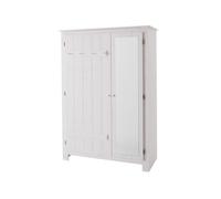 Bertram-armoire En Bois De Pin Avec Porte Miroir En Blanc