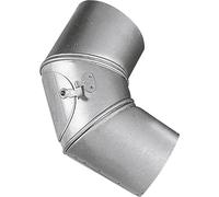 Bertrams 30810 Tuyau de fumée, tuyau de poêle coudé pivotant avec porte, ø 120 mm FAL, 0,6mm d'épaisseur, argent/gris