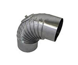 Bertrams Alu Bogen 14BG90-110KV 90 °, Ø 110 x 2000 mm, nervuré, avec 2000 commandes