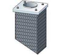 Bertrams Camino-fix tête coulissante 02SKS1-22 hauteur 2000 m, dimensions intérieures 220/220 mm, type ardoise, avec couvercle
