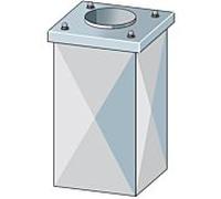 Bertrams Camino-fix tête coulissante 02SKSE1-22 hauteur 1,25 m, dimensions intérieures 220/220 mm, type acier inoxydable, avec couvercle