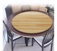 BERWDUXA IMUNKT 80cm 90cm Plateau De Service Rotative pour Table À Manger, Plateau Tournant en Bois, Grand Lazy Susan Rond, Plateau D'affichage Rotatif 360°(Light Walnut,80cm/32in)