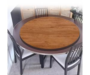 BERWDUXA IMUNKT 80cm 90cm Plateau De Service Rotative pour Table À Manger, Plateau Tournant en Bois, Grand Lazy Susan Rond, Plateau D'affichage Rotatif 360°(Gold Oak,45cm/18in)