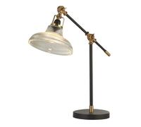 Berwick Lampe de Bureau Contemporaine Acier Noir Or 1 Lumière E14