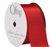 Berwick Offray 284933 Ruban de satin double face 3,8 cm de large, rouge, 2,7 m