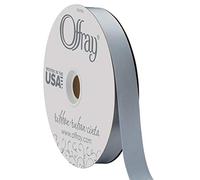 Berwick Offray Ruban de satin double face de 2,2 cm de large, bleu poussiéreux, 91,4 m de long