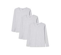 Berydale Chemise à manches longues et col rond en 100 % coton, Femmes, Gris (lot de 3), S