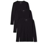 Berydale Chemise avec col V à manches longues 100 % coton, Femmes, Noir (lot de 3), L