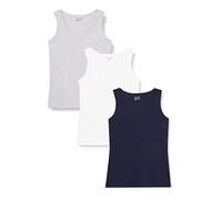 Berydale BD161 Top, Bleu foncé/Gris Clair chiné/Blanc (Lot de 3), XS Femme